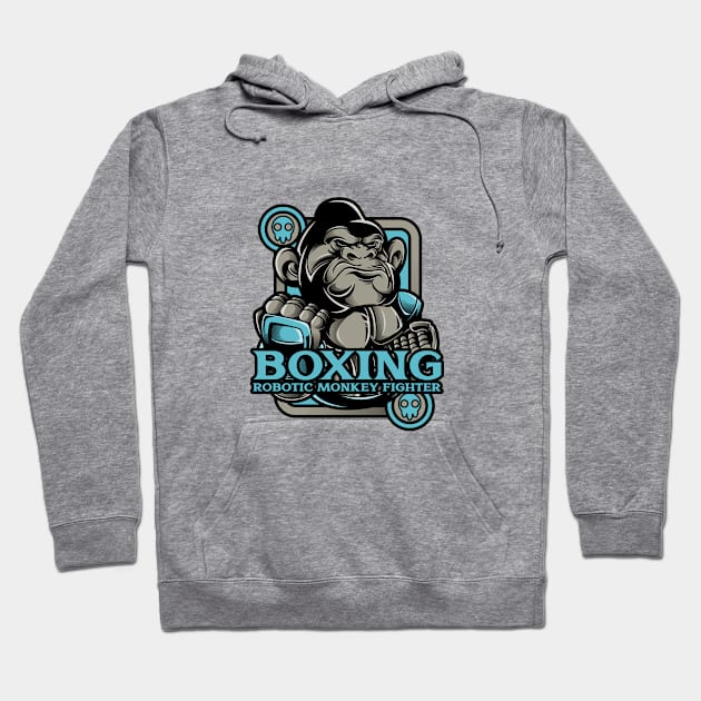 Boxing Robotic Monkey Fighter Hoodie by soondoock